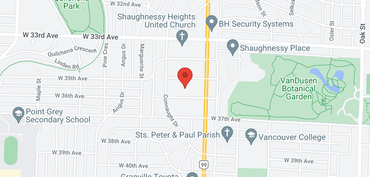 map of 1529 W 36TH AVENUE